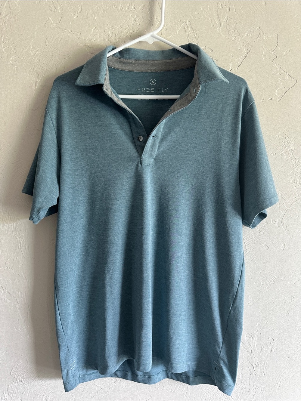 Free Fly Apparel Men's Performance Bamboo Teal Polo Shirt